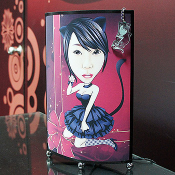 情人節禮物-Q版畫油布燈 鑰匙圈